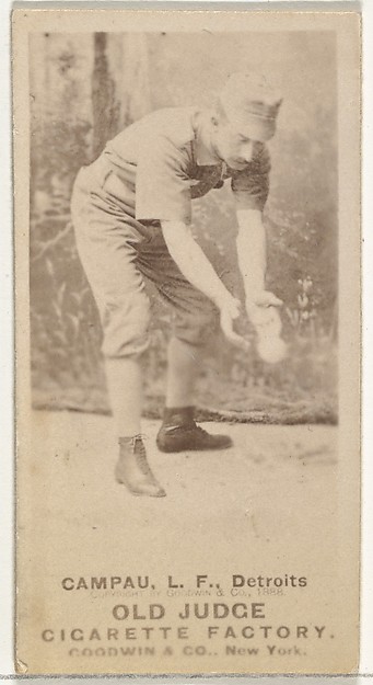 Goodwin & Company, Charles Columbus "Count" Campau, Left Field, Detroit Wolverines, from the Old Judge series (N172) for Old Judge Cigarettes