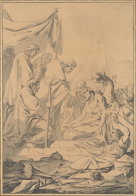 Jean-Baptiste Marie Pierre, St. Charles Borromeo Distributing Communion to the Victims of the Plague in Milan
