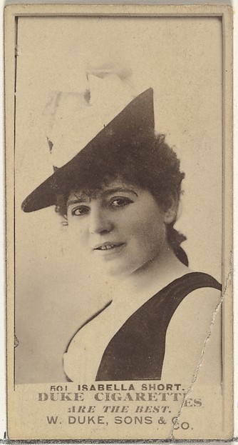 W. Duke, Sons & Co., Card Number 501, Isabella Short, from the Actors and Actresses series (N145-7) issued by Duke Sons & Co. to promote Duke Cigarettes