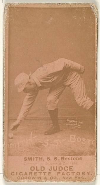 Goodwin & Company, Smith, Shortstop, Boston, from the Old Judge series (N172) for Old Judge Cigarettes