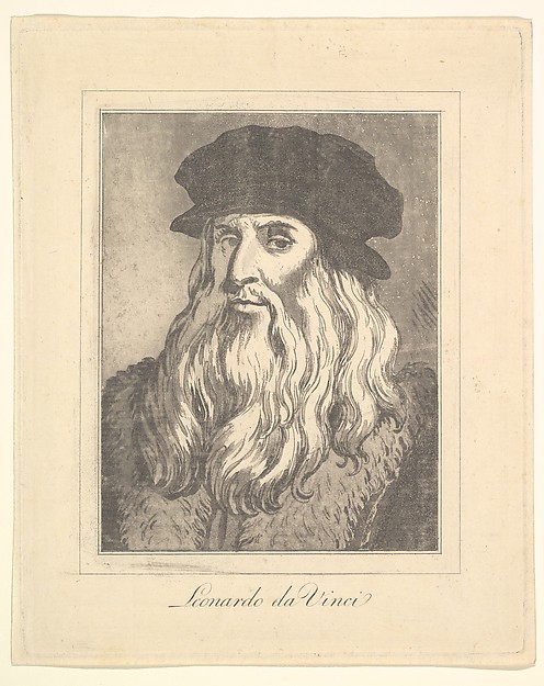 Leonardo da Vinci, Portrait of Leonardo da Vinci, from "Characaturas by Leonardo da Vinci, from Drawings by Wincelslaus Hollar, out of the Portland Museum"