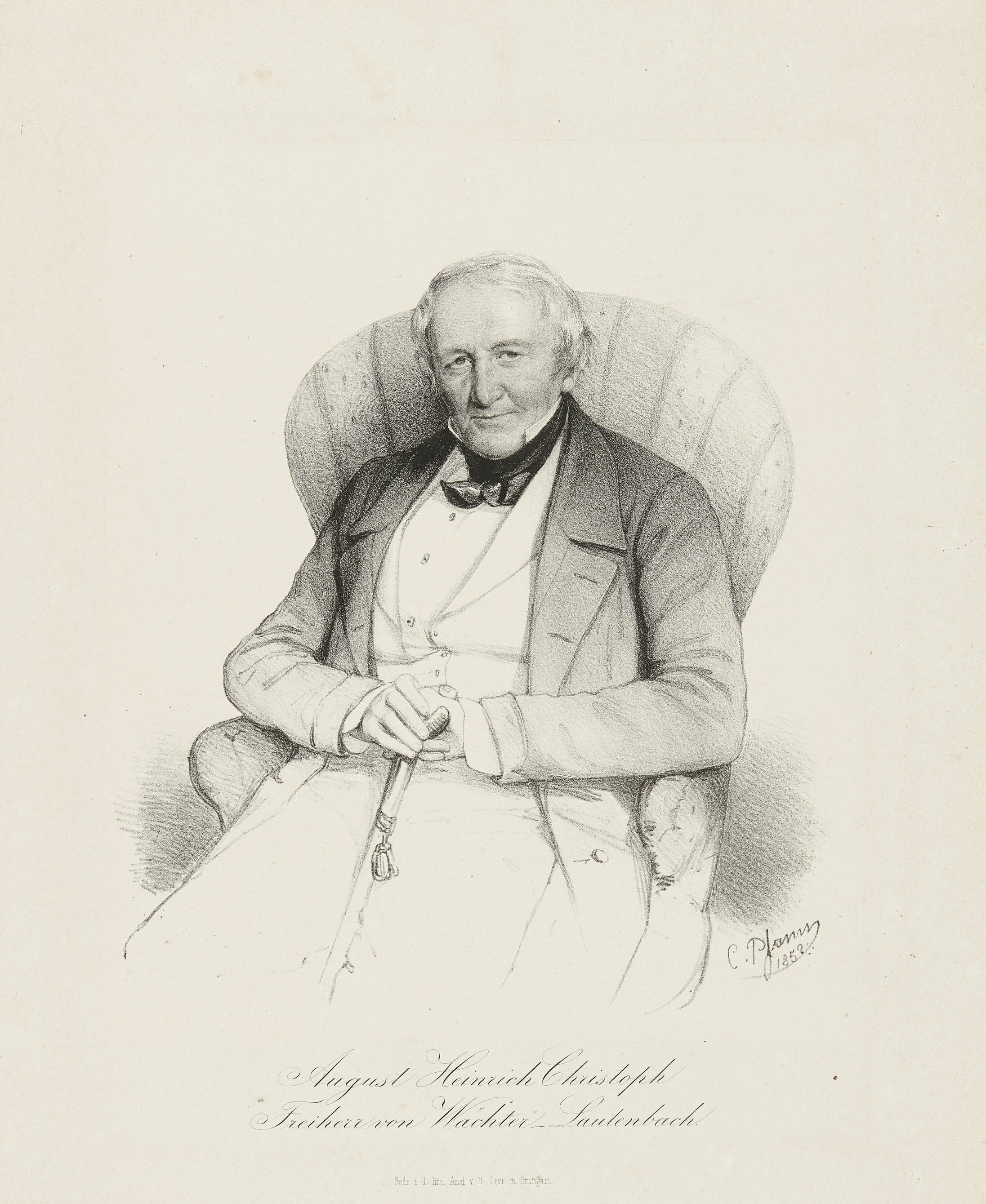 Christian Sigmund Pfann, Bildnis Freiherr August Heinrich Christoph von Wächter