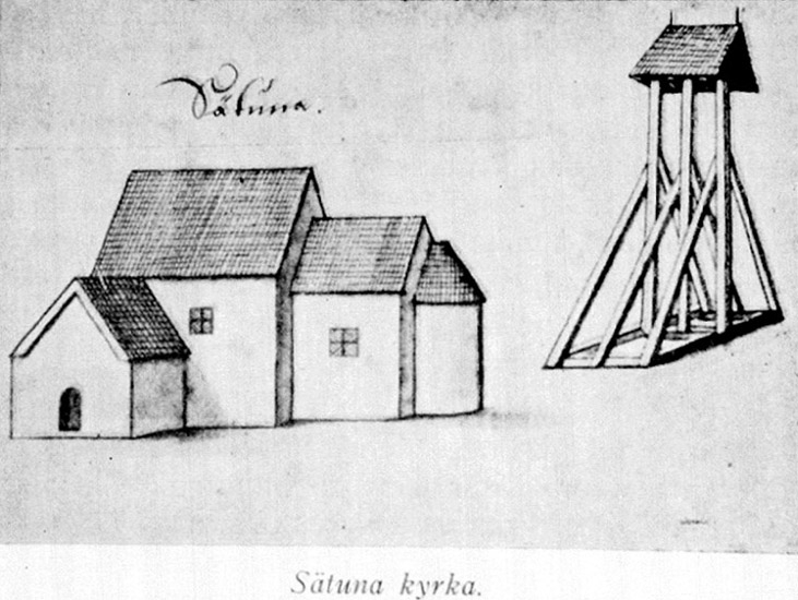 Unknown artist, En sida ur tidskrift om Sätuna kyrka. Peringskiöld.