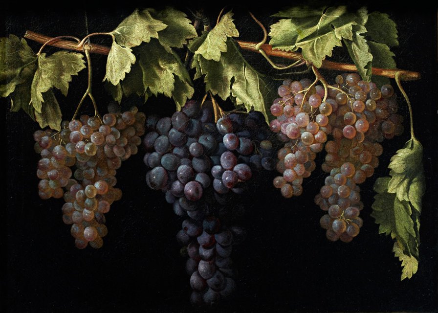Juan Fernández el Labrador, Still Life with four Bunches of Grapes