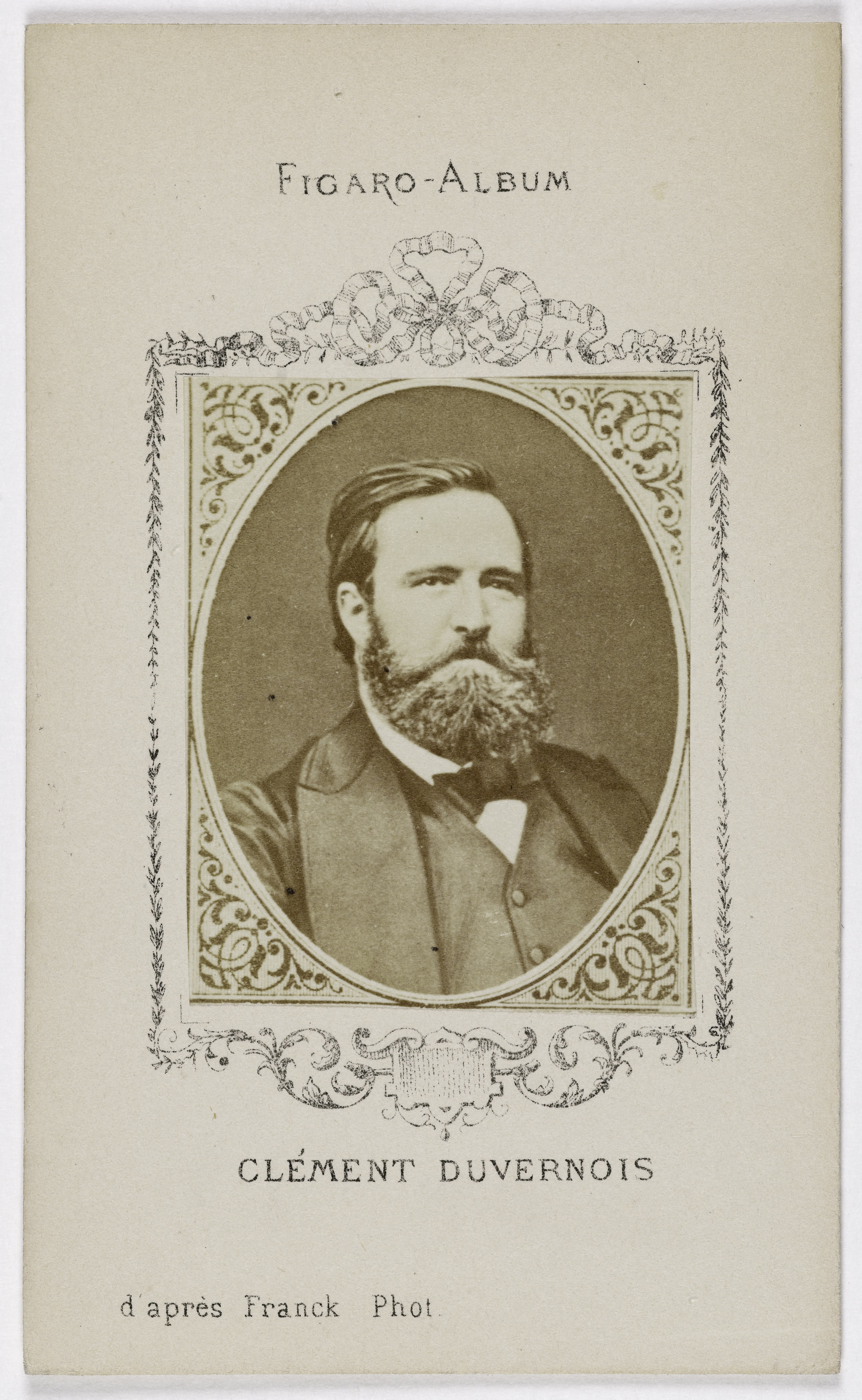 Franck, Portrait d'Aimé-Clément Duvernois (1836-1879), (publiciste, homme politique, Ministre du Commerce)