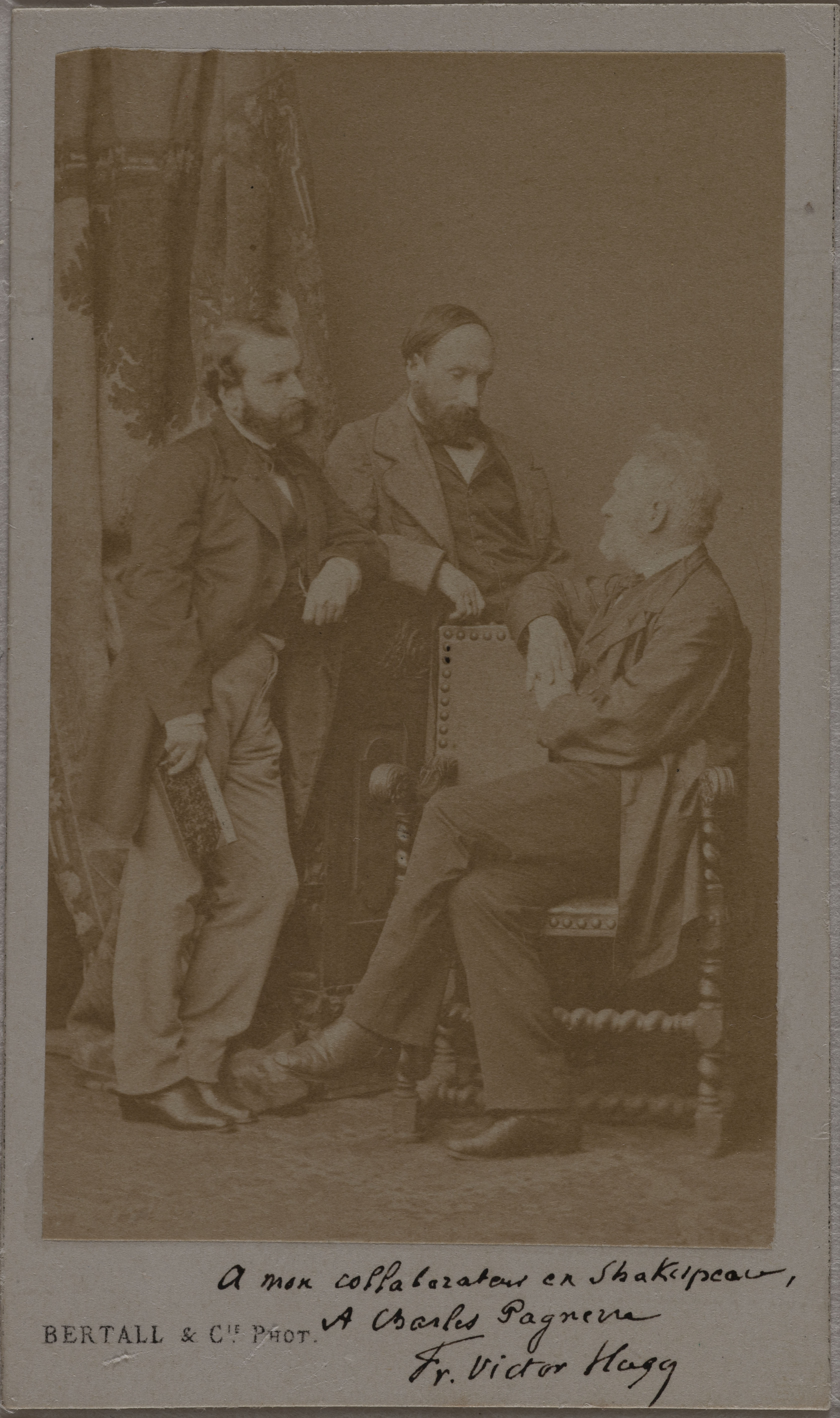 Bertall, François-Victor Hugo, Auguste Vacquerie et Victor Hugo à Bruxelles