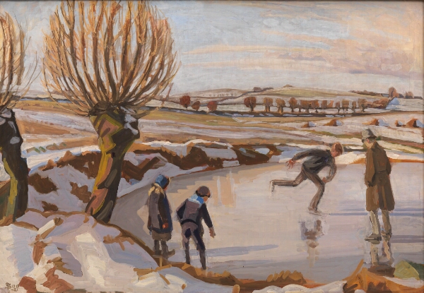 Fritz Syberg, Vinteren er kommet. Landskab med skøjteløbere