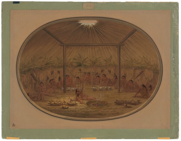 George Catlin, Mandan Ceremony - The Water Sinks Down