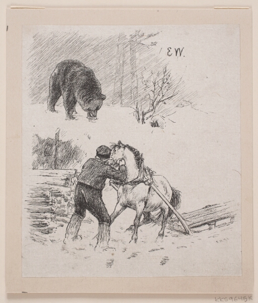 F. Hendriksen, Illustration til "Velgjort og ilede lønnet"