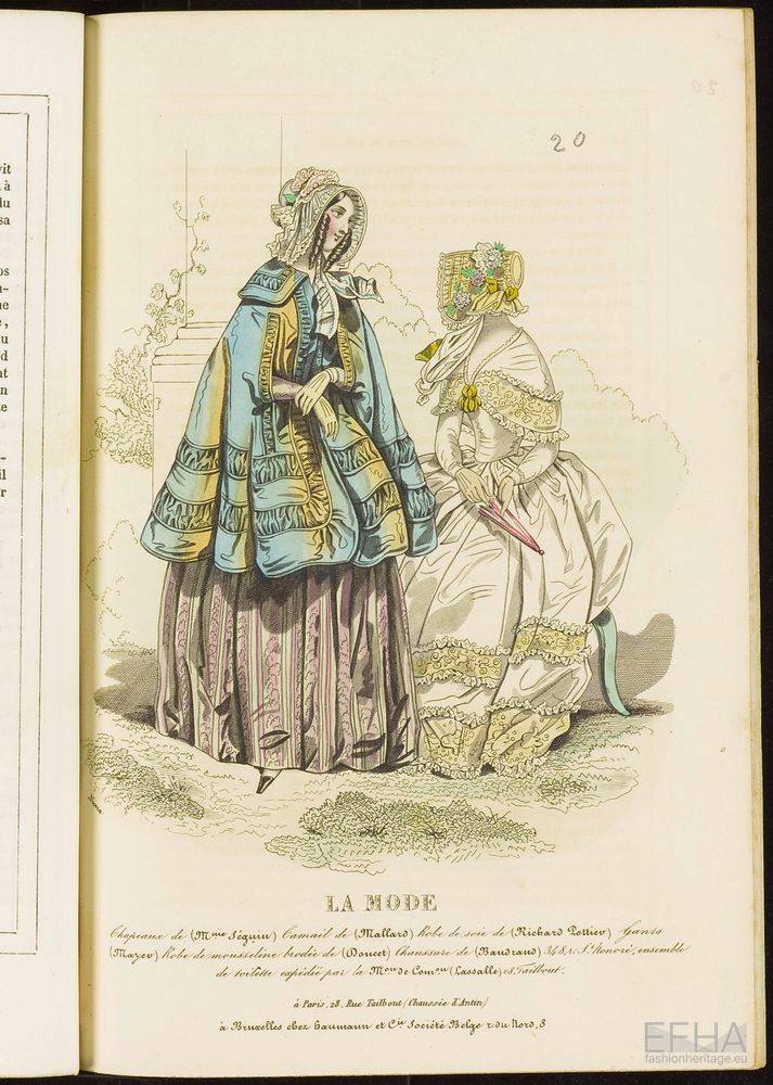 Unknown artist, Modeprent (in kleur) uit 'La mode : album des salons' 1842-01-06