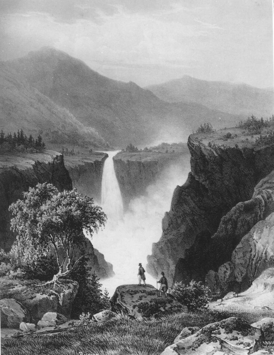 Anders Beer Wilse, Landskap med Rjukanfossen. Avfotografert trykk