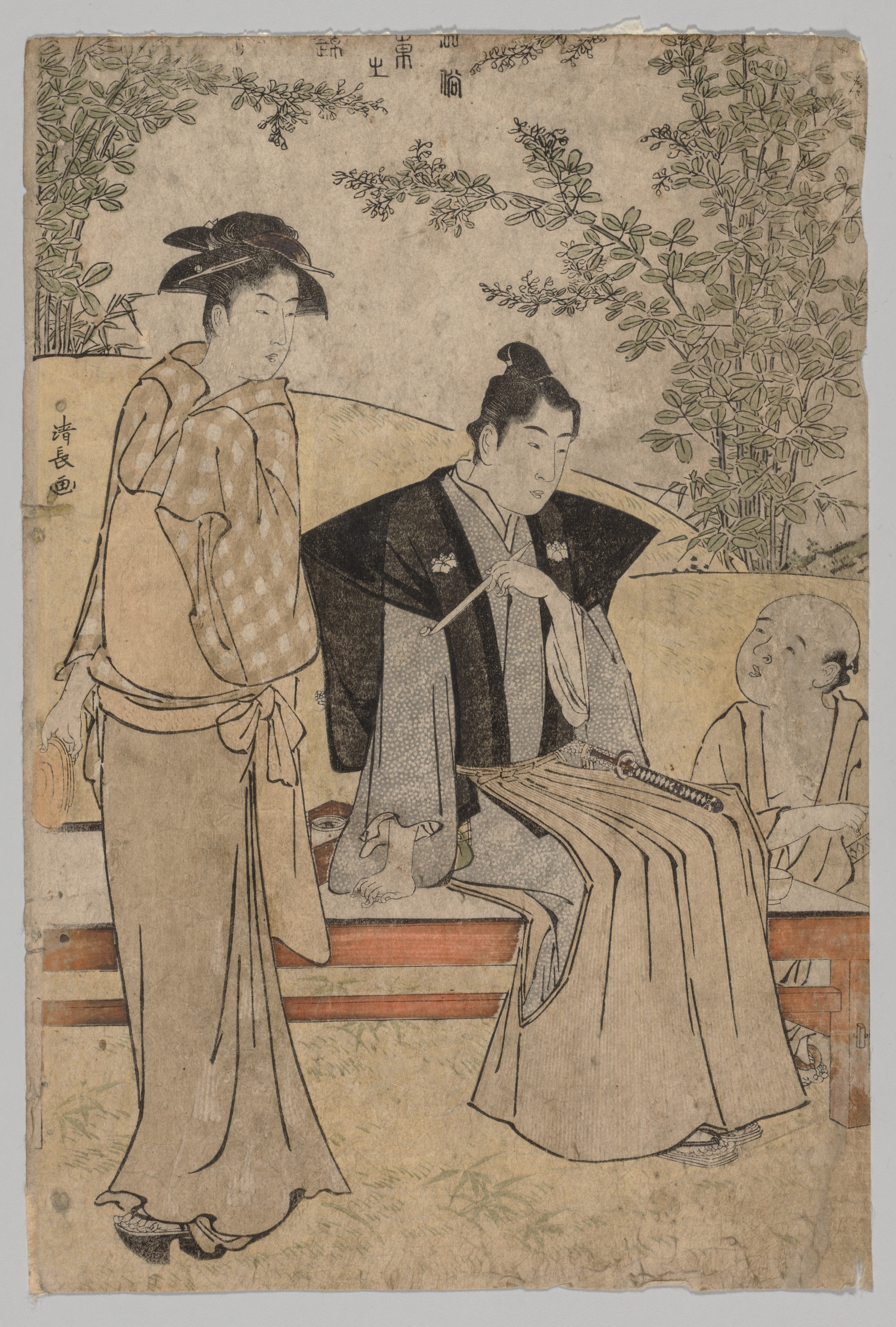 Torii Kiyonaga, Two Lovers (from the series Brocades of the East in Fashion)