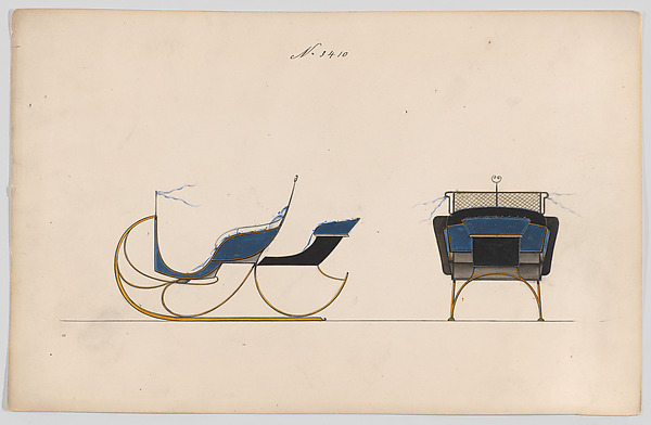 Brewster & Co., Design for Rumble Sleigh, no. 3410