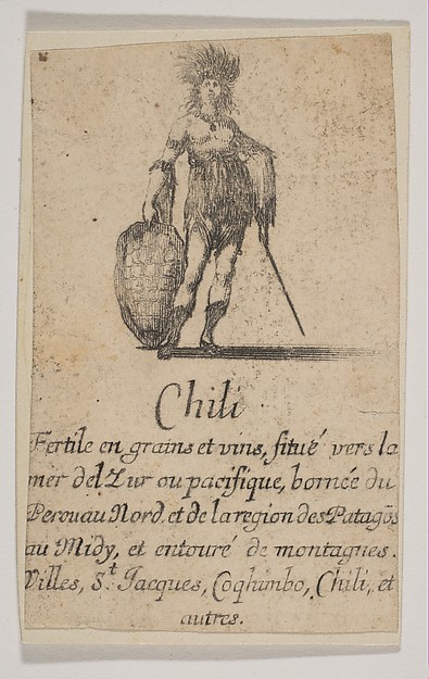 Stefano della Bella, Chile, from the playing cards "Jeu de la Géographie"