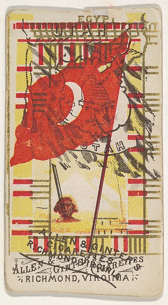 Allen & Ginter, Egypt and Utah (double-printed card), from Flags of All Nations, Series 1 (N9) for Allen & Ginter Cigarettes Brands