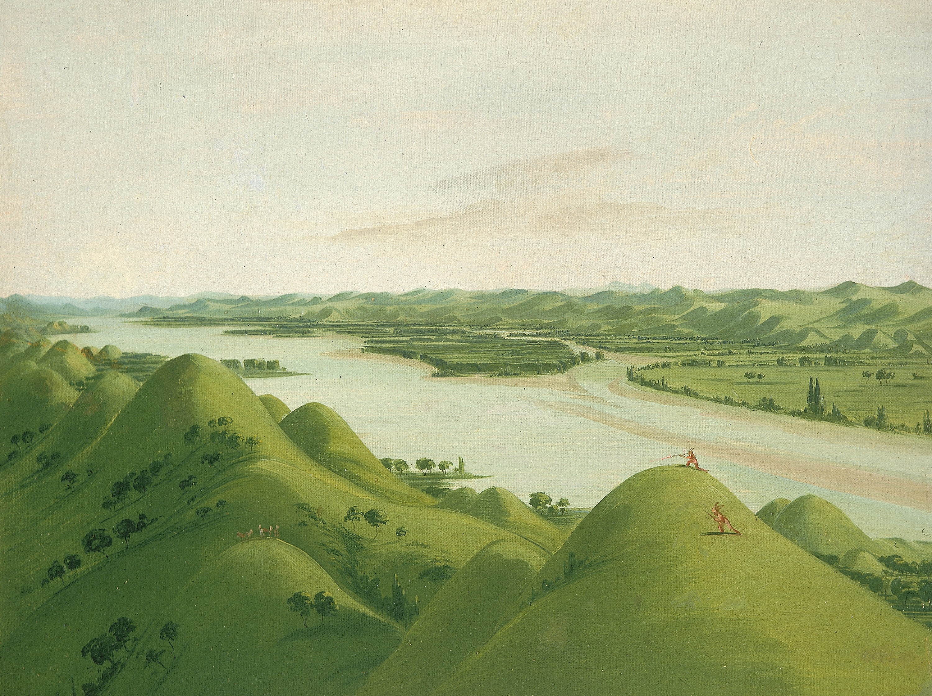 George Catlin, Beautiful Prairie Bluffs above the Poncas, 1050 Miles above St. Louis