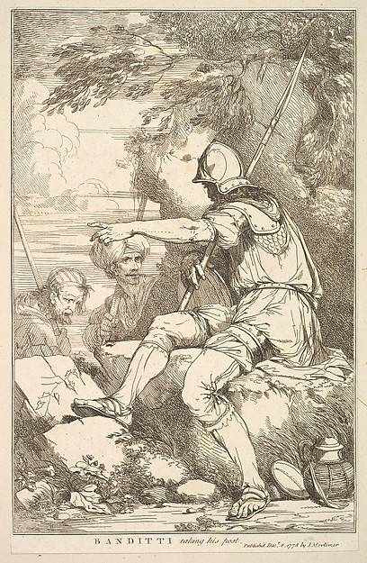 John Hamilton Mortimer, Banditti Taking His Post, from "Fifteen Etchings Dedicated to Sir Joshua Reynolds"
