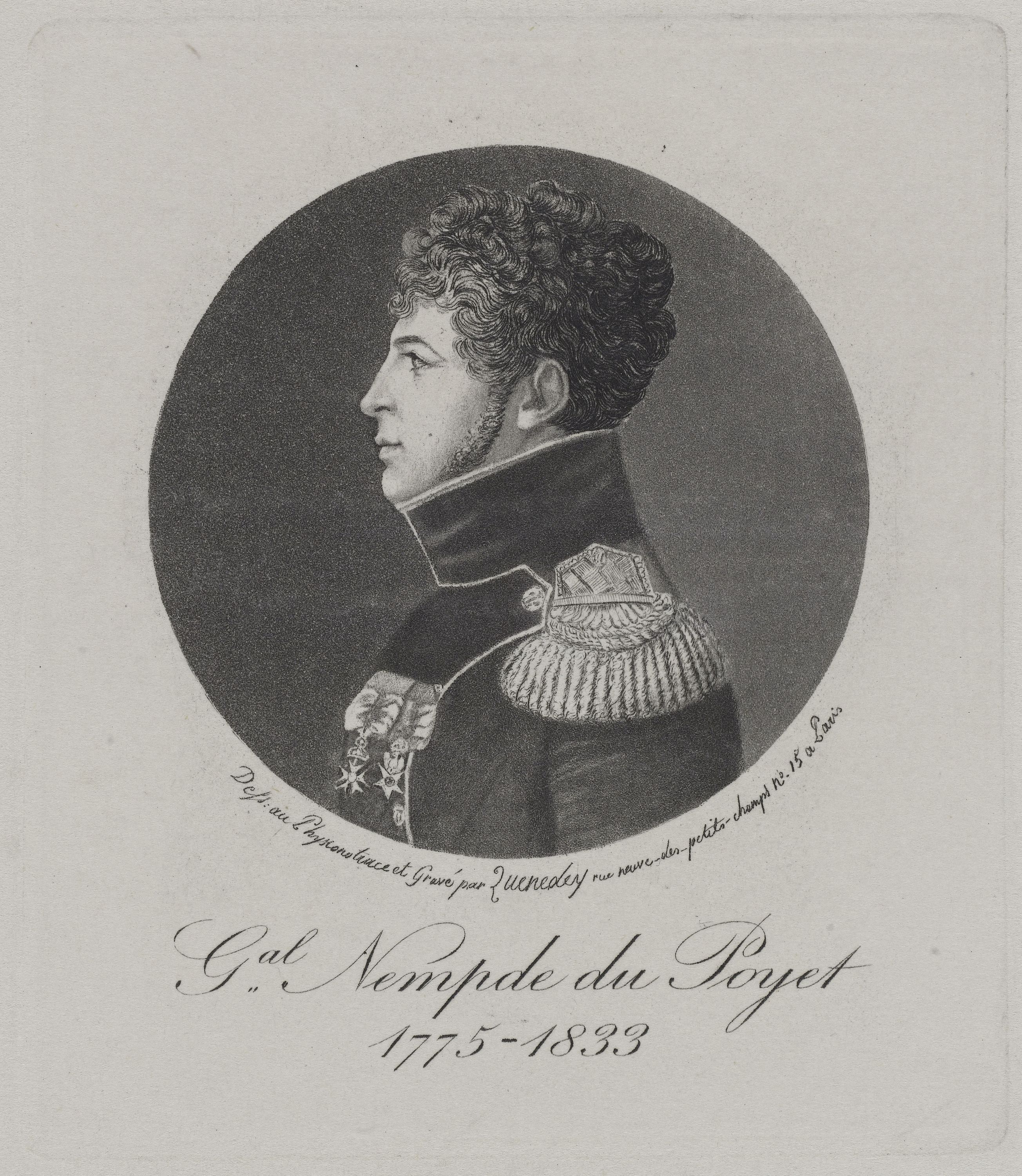 Edmé Quenedey, Portrait de Monsieur le Général Nempde du Poyet, 1775-1833