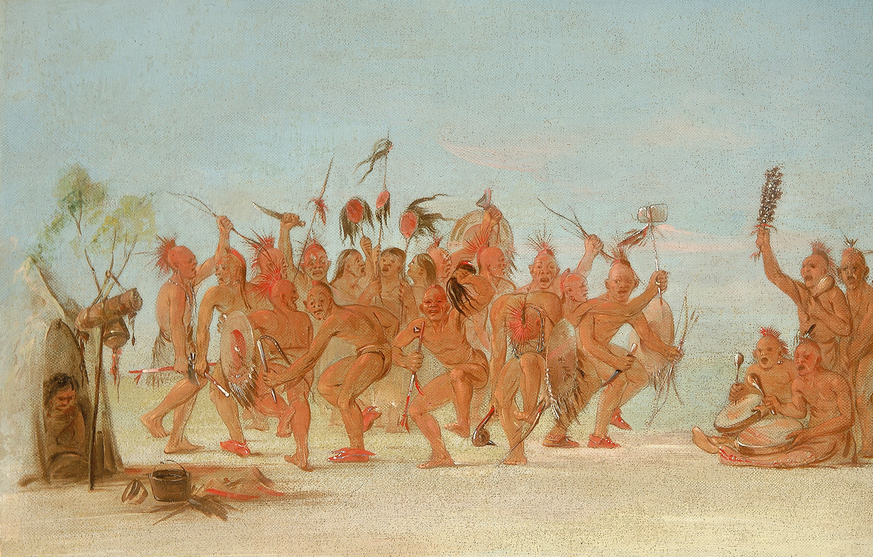 George Catlin, Dance to the Medicine Bag of the Brave