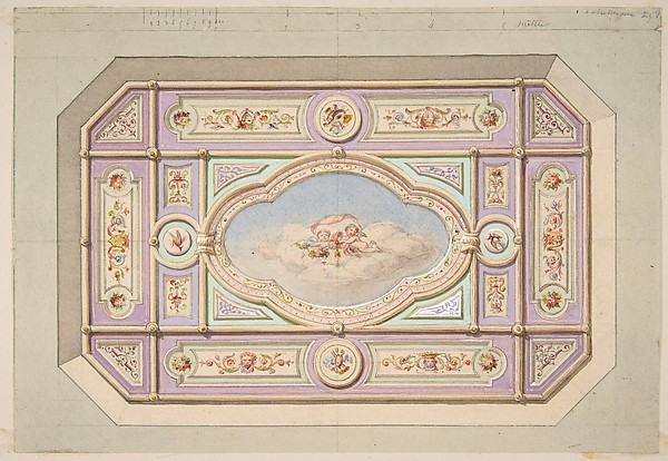 Jules-Edmond-Charles Lachaise, Design for a ceiling with putti
