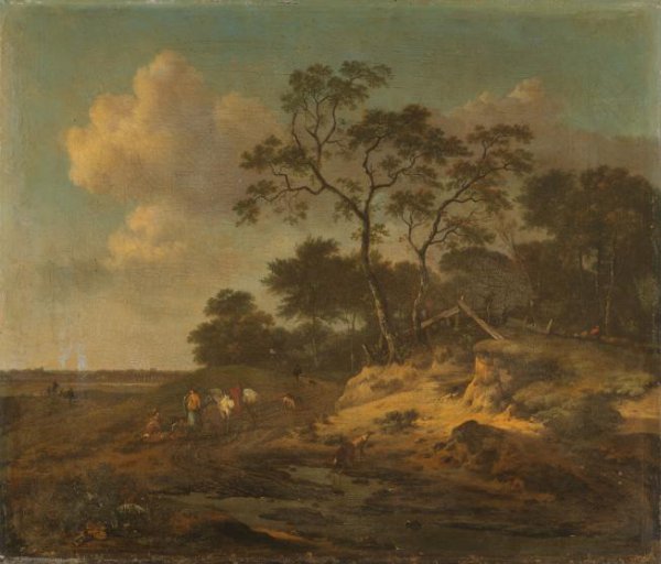 Jan Wijnants, Dune Landscape with Hunters Resting
