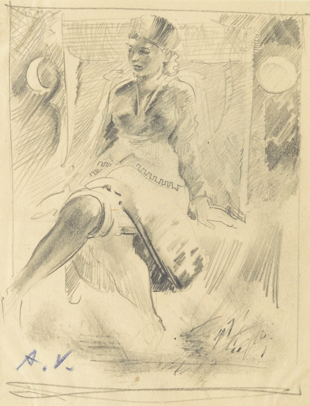 Ado (autor) Vabbe, seated woman