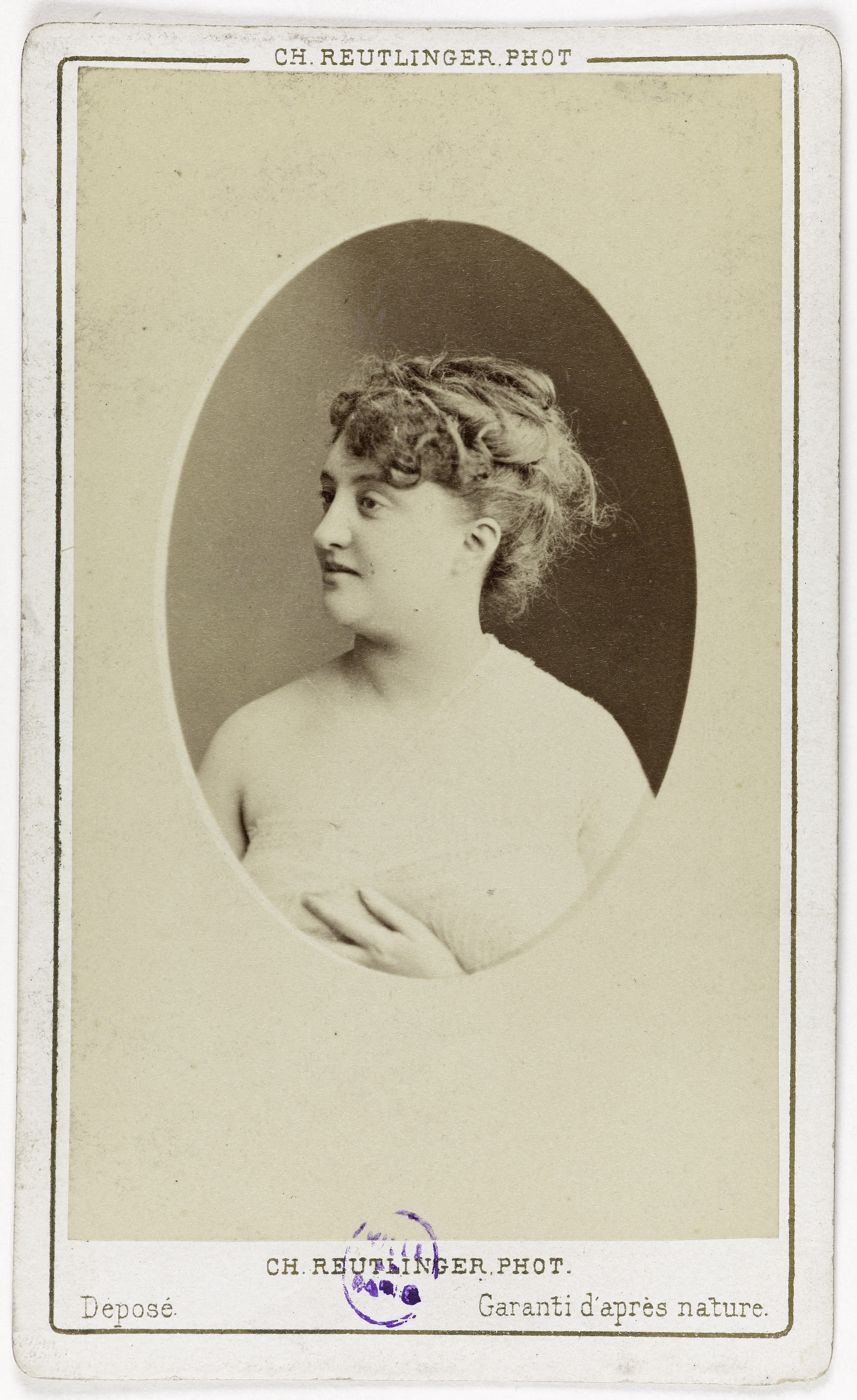 Charles Reutlinger, Portrait de Léontine Massin (1847-1901), actrice de théâtre entre 1863 et 1883.