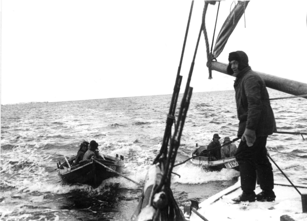 Anders Beer Wilse, Lofotfiske. Redningsskøyta Biskop Hvoslef.