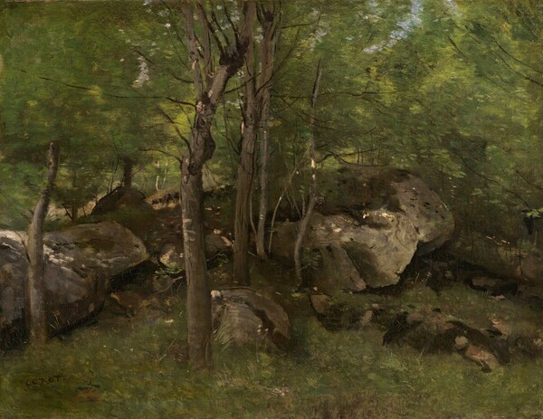 Jean-Baptiste-Camille Corot, Rocks in the Forest of Fontainebleau