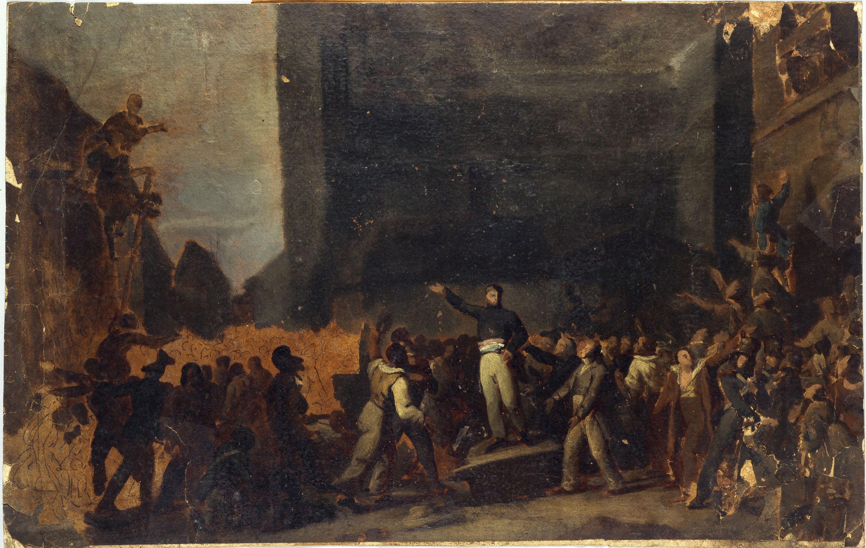 Anonyme, Alphonse Baudin (1811-1851) à la barricade du faubourg Saint-Antoine, le 3 décembre 1851