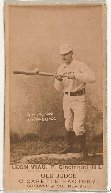 Goodwin & Company, Leon A. "Lee" Viau, Pitcher, Cincinnati, from the Old Judge series (N172) for Old Judge Cigarettes