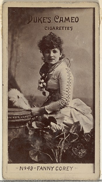 W. Duke, Sons & Co., Card Number 49, Fanny Corey, from the Actors and Actresses series (N145-4) issued by Duke Sons & Co. to promote Cameo Cigarettes