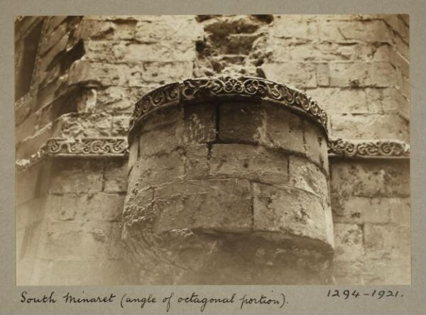 K.A.C. Creswell, Detail from the south minaret at the mosque of al-Hakim, Cairo