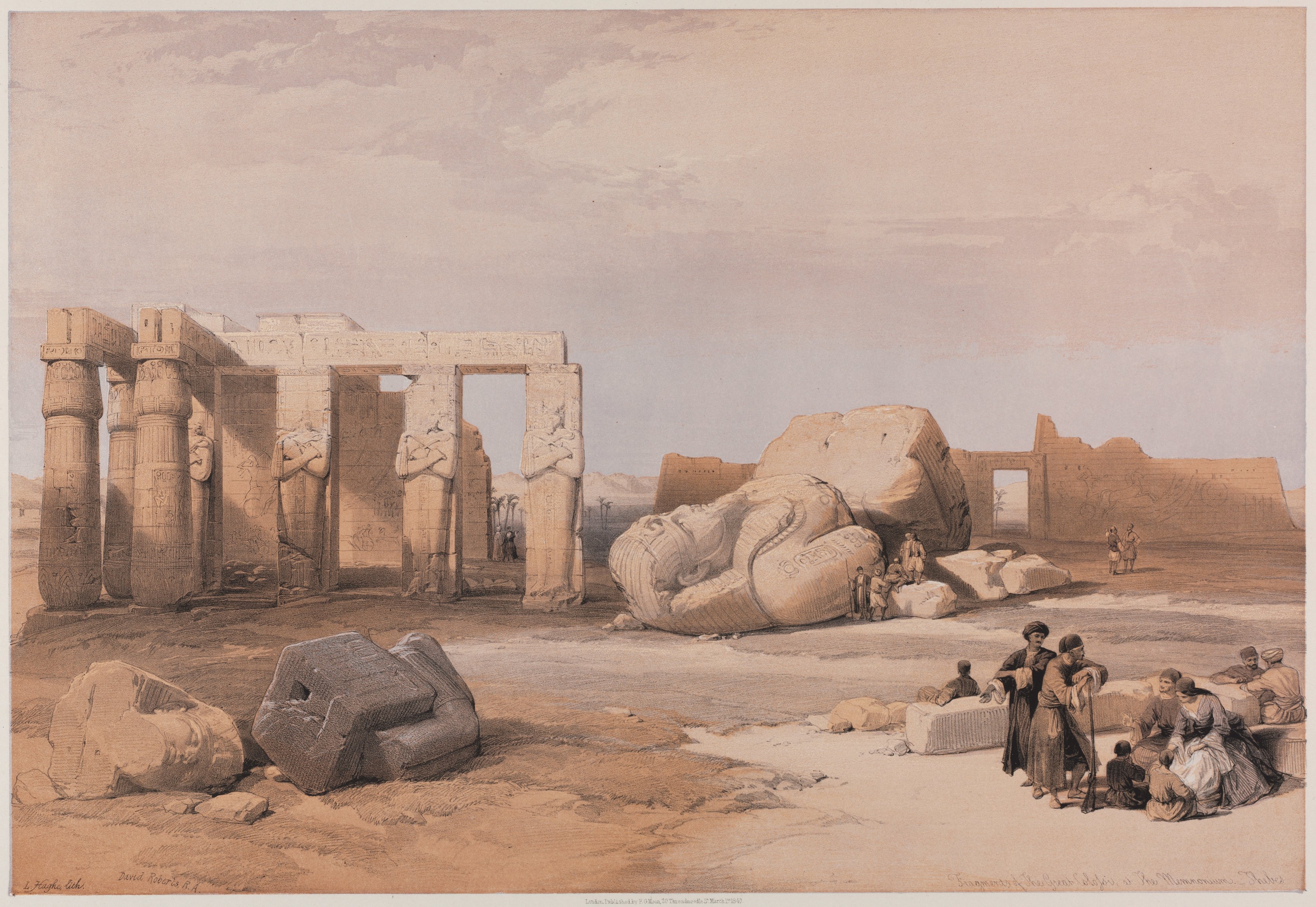 Louis Haghe, Egypt and Nubia, Volume II: Fragments of the Great Colossi at the Memnonium, Thebes