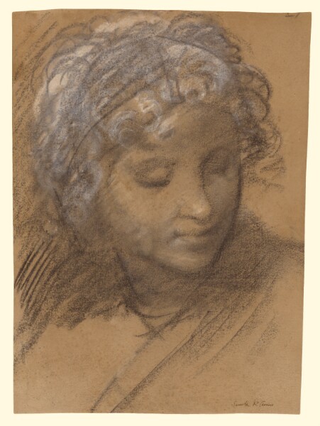 Giulio Cesare Procaccini, Head of a Female Figure (recto); Female Nude (verso)