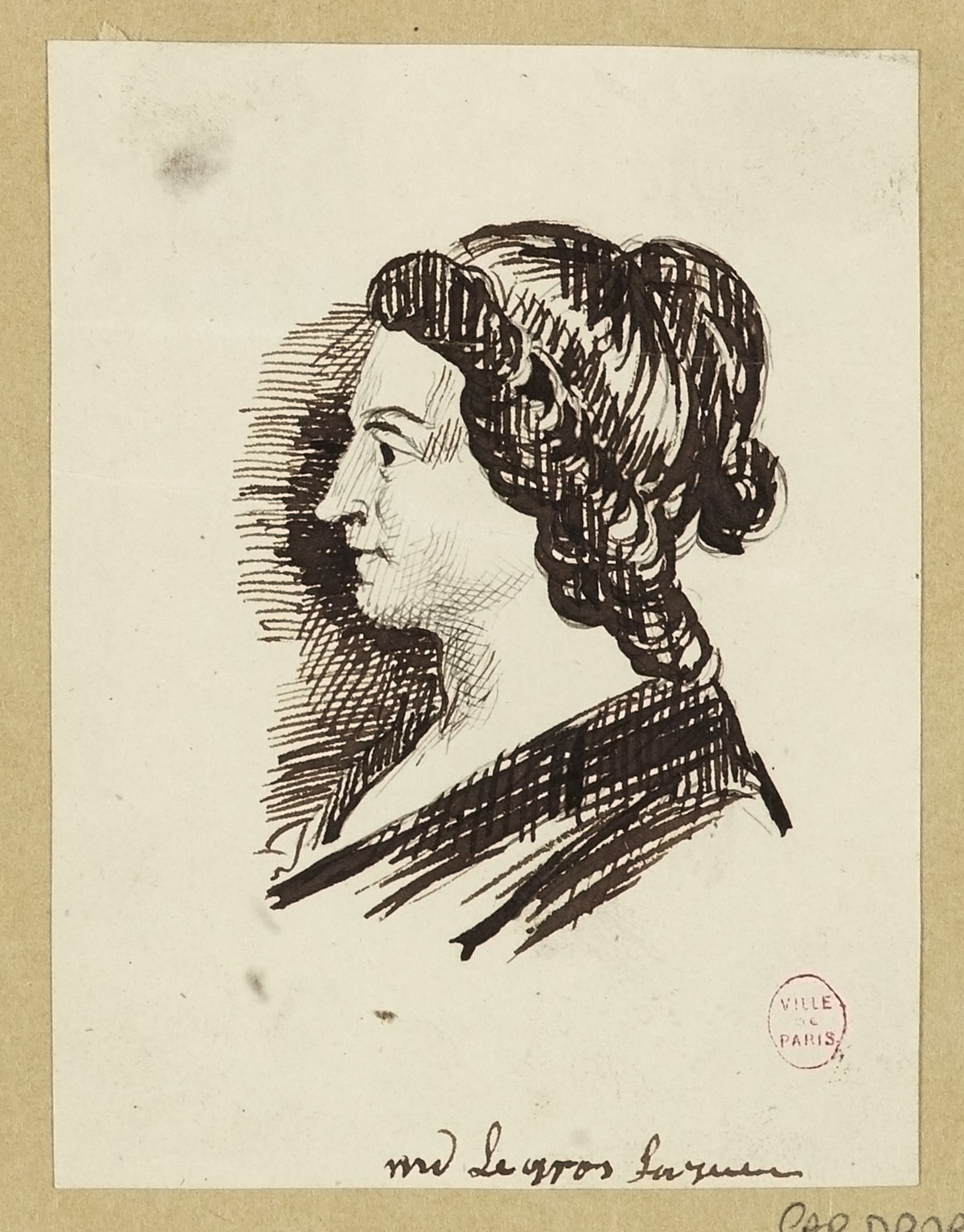 Anonyme, Portrait de profil de l'actrice mademoiselle Legros.