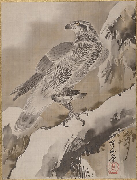 Kawanabe Kyōsai 河鍋暁斎, Eagle Holding Small Bird