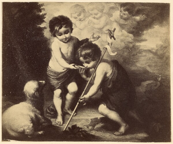 Unknown, [Engraving of Bartolmé Murillo's "The Infant Christ and Saint John the Baptist with a Shell"]