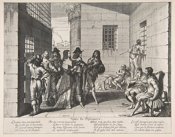 Abraham Bosse, Visiting Prisoners, from "Acts of Mercy" (Les Oeuvres de Miséricorde)