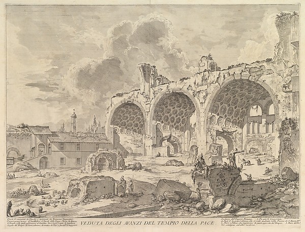 Giovanni Battista Piranesi, The Basilica of Constantine (Veduta degli avanzi della Casa aurea di Nerone, detti volgarmente il Tempio della Pace), from "Vedute di Roma"
