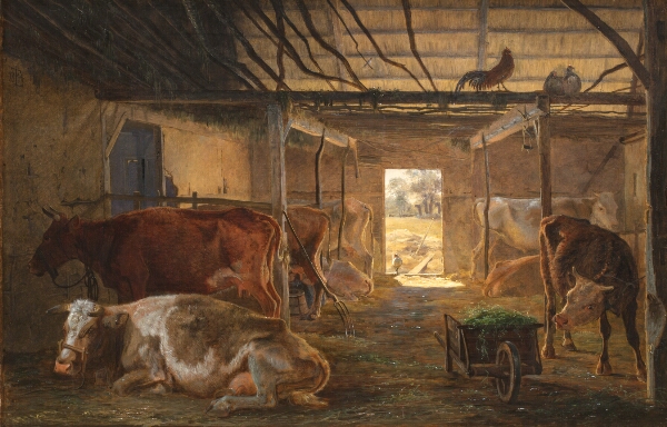 Johan Thomas Lundbye, En kostald i en bondegård. Vejby