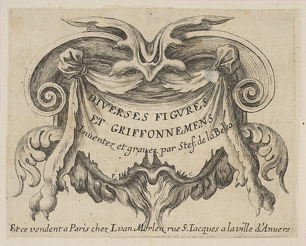 Stefano della Bella, Title page, from 'Various figures and doodles' (Diverses figures et griffonnemens)