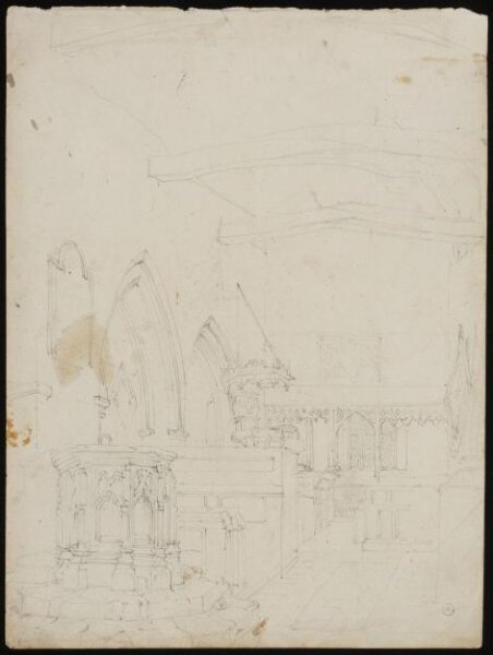 John Frederick Lewis, Rough sketch of the interior of a church
