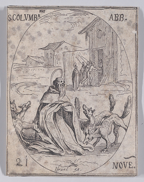 Jacques Callot, S. Colomban, abbé (St. Colomban, Abbot), November 21st, from "Les Images De Tous Les Saincts et Saintes de L'Année" (Images of All of the Saints and Religious Events of the Year)