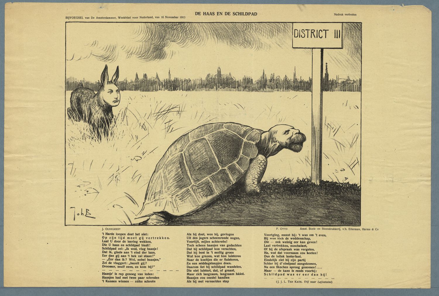 Braakensiek, Johan,draughtsman., De haas en de schildpad