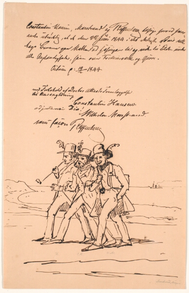 Wilhelm Marstrand, Marstrand, Constantin Hansen og Raffenberg på fodtur