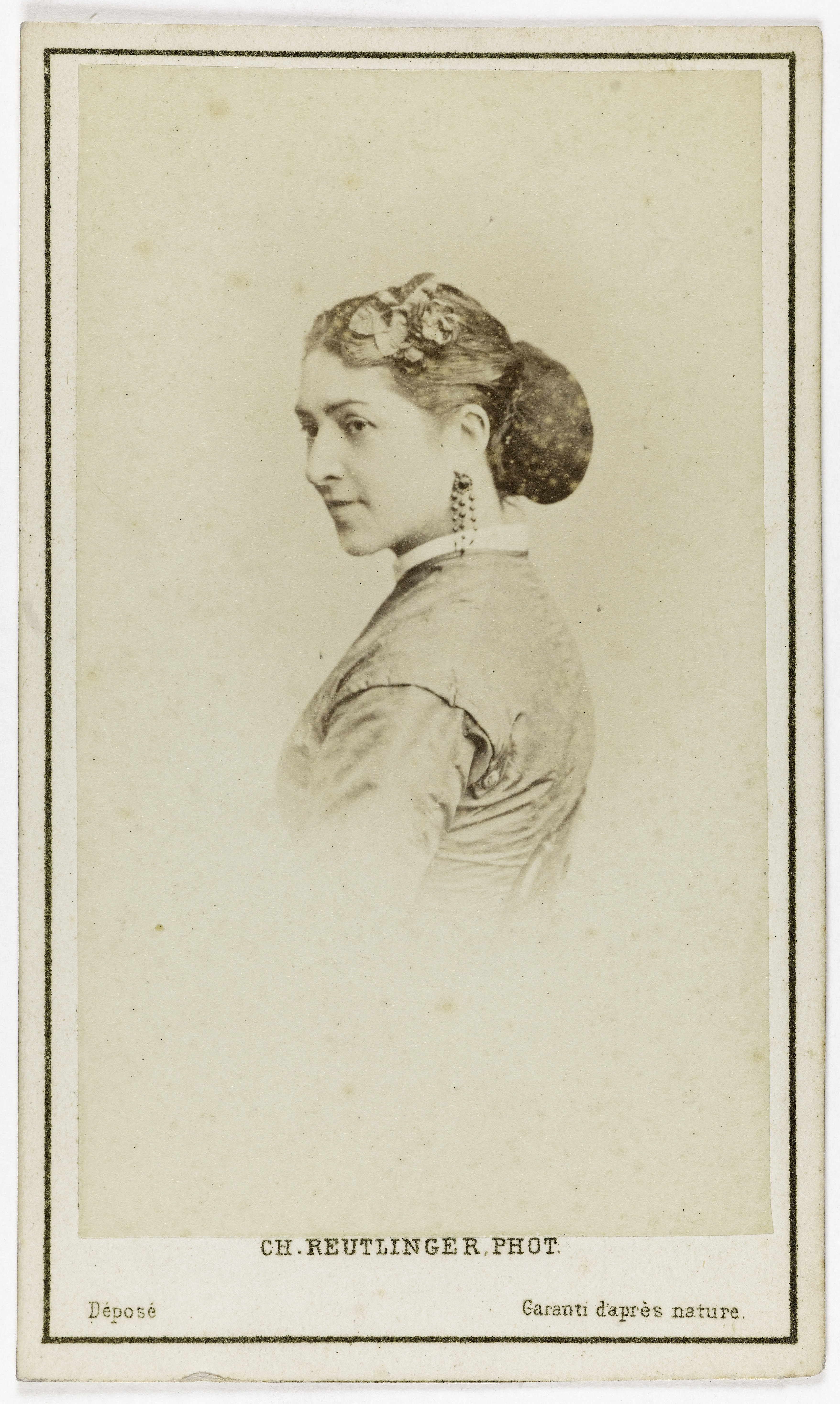 Charles Reutlinger, Portrait de Louise Melleville ou Melvil, actrice au Théâtre des Folies-Nouvelles en 1854.