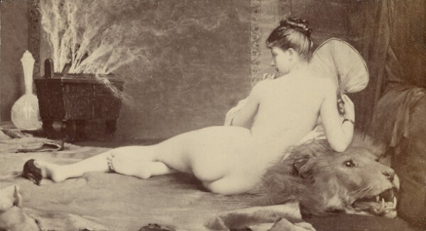 Unknown, [Painting of female nude by Jules Joseph Lefebvre]