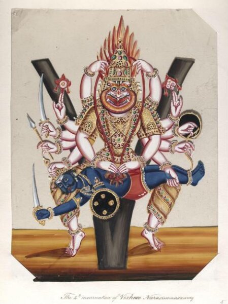 Unknown, One of seventeen mica paintings depicting Hindu deities.