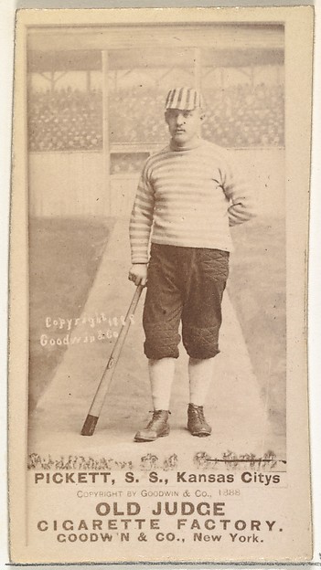 Goodwin & Company, John Thomas Pickett, Shortstop, Kansas City Cowboys, from the Old Judge series (N172) for Old Judge Cigarettes